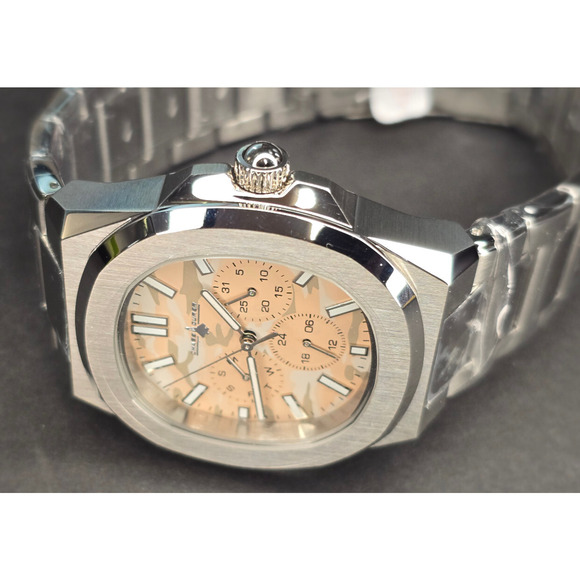 Chase Durer 41 mm Steel Tone Chronograph Mens Watch Stainless steel - Picture 4 of 9